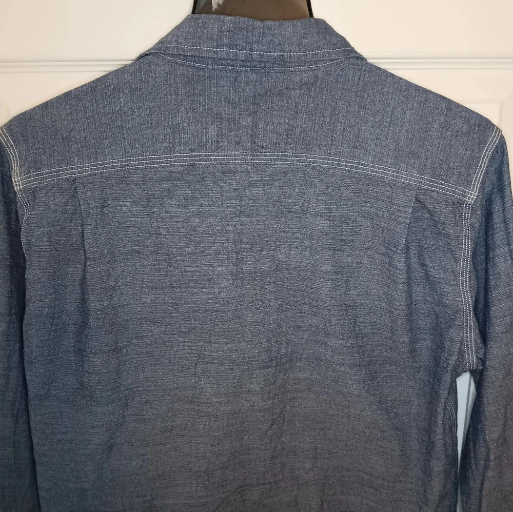 Five Brother Chambray Button Front Long Sleeve Shirt - Picture 7 of 7